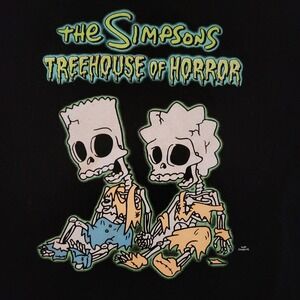 The Simpsons T Shirt Size Small Treehouse Of Horror Cartoon Logo Black Lisa Bart